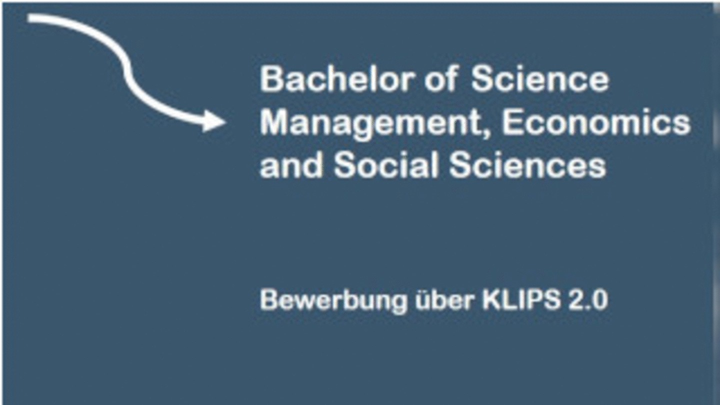 Bachelor of Science Management, Economics and Social Sciences